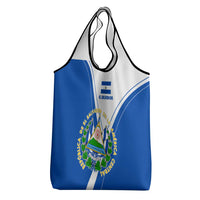 El Salvador National Flag Grocery Bag with Coat of Arms and Blue White Stripes Design - Wonder Print Shop