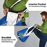 El Salvador National Flag Grocery Bag with Coat of Arms and Blue White Stripes Design - Wonder Print Shop