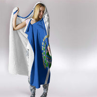 El Salvador National Flag Hooded Blanket with Coat of Arms and Blue White Stripes Design - Wonder Print Shop