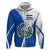 El Salvador National Flag Hoodie with Coat of Arms and Blue White Stripes Design - Wonder Print Shop