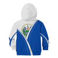 El Salvador National Flag Kid Hoodie with Coat of Arms and Blue White Stripes Design - Wonder Print Shop