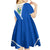 El Salvador National Flag Kid Short Sleeve Dress with Coat of Arms and Blue White Stripes Design - Wonder Print Shop