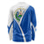 El Salvador National Flag Long Sleeve Shirt with Coat of Arms and Blue White Stripes Design - Wonder Print Shop