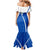 El Salvador National Flag Mermaid Dress with Coat of Arms and Blue White Stripes Design - Wonder Print Shop