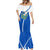 El Salvador National Flag Mermaid Dress with Coat of Arms and Blue White Stripes Design - Wonder Print Shop