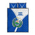 El Salvador National Flag Quilt Bed Set with Coat of Arms and Blue White Stripes Design - Wonder Print Shop