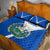 El Salvador National Flag Quilt Bed Set with Coat of Arms and Blue White Stripes Design - Wonder Print Shop