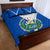 El Salvador National Flag Quilt Bed Set with Coat of Arms and Blue White Stripes Design - Wonder Print Shop