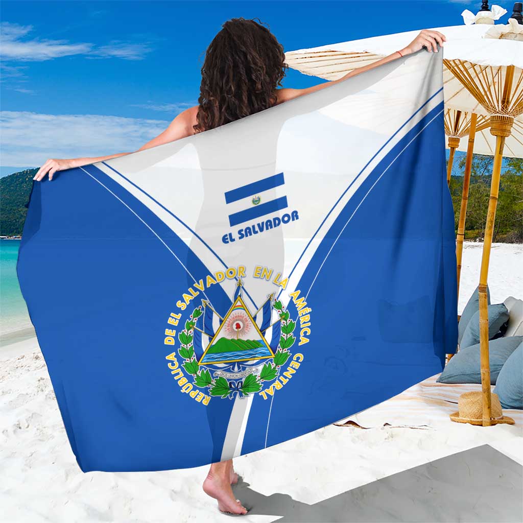 El Salvador National Flag Sarong with Coat of Arms and Blue White Stripes Design - Wonder Print Shop