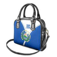 El Salvador National Flag Shoulder Handbag with Coat of Arms and Blue White Stripes Design - Wonder Print Shop