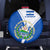 El Salvador National Flag Spare Tire Cover with Coat of Arms and Blue White Stripes Design - Wonder Print Shop