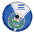 El Salvador National Flag Spare Tire Cover with Coat of Arms and Blue White Stripes Design - Wonder Print Shop