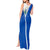 El Salvador National Flag Tank Maxi Dress with Coat of Arms and Blue White Stripes Design - Wonder Print Shop