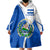 El Salvador National Flag Wearable Blanket Hoodie with Coat of Arms and Blue White Stripes Design - Wonder Print Shop