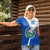 El Salvador National Flag Women Polo Shirt with Coat of Arms and Blue White Stripes Design - Wonder Print Shop