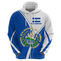 El Salvador National Flag Zip Hoodie with Coat of Arms and Blue White Stripes Design - Wonder Print Shop