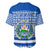 El Salvador Tribal Pattern Baseball Jersey with National Coat of Arms and Blue White Theme - Wonder Print Shop