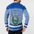 El Salvador Tribal Pattern Button Sweatshirt with National Coat of Arms and Blue White Theme - Wonder Print Shop