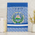 El Salvador Tribal Pattern Canvas Wall Art with National Coat of Arms and Blue White Theme - Wonder Print Shop
