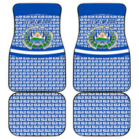 El Salvador Tribal Pattern Car Mats with National Coat of Arms and Blue White Theme - Wonder Print Shop