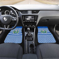 El Salvador Tribal Pattern Car Mats with National Coat of Arms and Blue White Theme - Wonder Print Shop