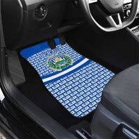 El Salvador Tribal Pattern Car Mats with National Coat of Arms and Blue White Theme - Wonder Print Shop