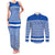 El Salvador Tribal Pattern Couples Matching Tank Maxi Dress and Long Sleeve Button Shirt with National Coat of Arms and Blue White Theme - Wonder Print Shop