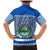 El Salvador Tribal Pattern Family Matching Mermaid Dress and Hawaiian Shirt with National Coat of Arms and Blue White Theme - Wonder Print Shop