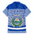 El Salvador Tribal Pattern Family Matching Mermaid Dress and Hawaiian Shirt with National Coat of Arms and Blue White Theme - Wonder Print Shop