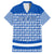 El Salvador Tribal Pattern Family Matching Off The Shoulder Long Sleeve Dress and Hawaiian Shirt with National Coat of Arms and Blue White Theme - Wonder Print Shop