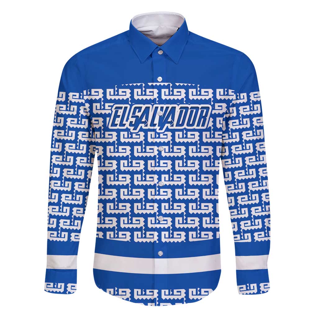 El Salvador Tribal Pattern Family Matching Puletasi and Hawaiian Shirt with National Coat of Arms and Blue White Theme - Wonder Print Shop