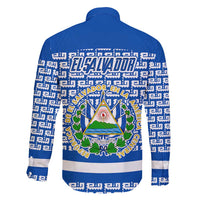 El Salvador Tribal Pattern Family Matching Puletasi and Hawaiian Shirt with National Coat of Arms and Blue White Theme - Wonder Print Shop