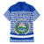 El Salvador Tribal Pattern Family Matching Short Sleeve Bodycon Dress and Hawaiian Shirt with National Coat of Arms and Blue White Theme - Wonder Print Shop