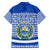 El Salvador Tribal Pattern Family Matching Summer Maxi Dress and Hawaiian Shirt with National Coat of Arms and Blue White Theme - Wonder Print Shop