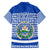El Salvador Tribal Pattern Hawaiian Shirt with National Coat of Arms and Blue White Theme - Wonder Print Shop