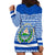 El Salvador Tribal Pattern Hoodie Dress with National Coat of Arms and Blue White Theme - Wonder Print Shop