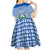 El Salvador Tribal Pattern Kid Short Sleeve Dress with National Coat of Arms and Blue White Theme - Wonder Print Shop