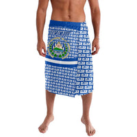 El Salvador Tribal Pattern Lavalava with National Coat of Arms and Blue White Theme - Wonder Print Shop