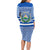 El Salvador Tribal Pattern Long Sleeve Bodycon Dress with National Coat of Arms and Blue White Theme - Wonder Print Shop