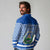 El Salvador Tribal Pattern Long Sleeve Polo Shirt with National Coat of Arms and Blue White Theme - Wonder Print Shop