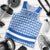 El Salvador Tribal Pattern Men Tank Top with National Coat of Arms and Blue White Theme - Wonder Print Shop