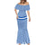 El Salvador Tribal Pattern Mermaid Dress with National Coat of Arms and Blue White Theme - Wonder Print Shop