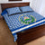 El Salvador Tribal Pattern Quilt Bed Set with National Coat of Arms and Blue White Theme - Wonder Print Shop