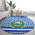 El Salvador Tribal Pattern Round Carpet with National Coat of Arms and Blue White Theme - Wonder Print Shop