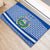 El Salvador Tribal Pattern Rubber Doormat with National Coat of Arms and Blue White Theme - Wonder Print Shop