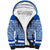 El Salvador Tribal Pattern Sherpa Hoodie with National Coat of Arms and Blue White Theme - Wonder Print Shop