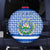 El Salvador Tribal Pattern Spare Tire Cover with National Coat of Arms and Blue White Theme - Wonder Print Shop