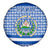 El Salvador Tribal Pattern Spare Tire Cover with National Coat of Arms and Blue White Theme - Wonder Print Shop