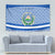 El Salvador Tribal Pattern Tapestry with National Coat of Arms and Blue White Theme - Wonder Print Shop