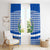 El Salvador Tribal Pattern Window Curtain with National Coat of Arms and Blue White Theme - Wonder Print Shop
